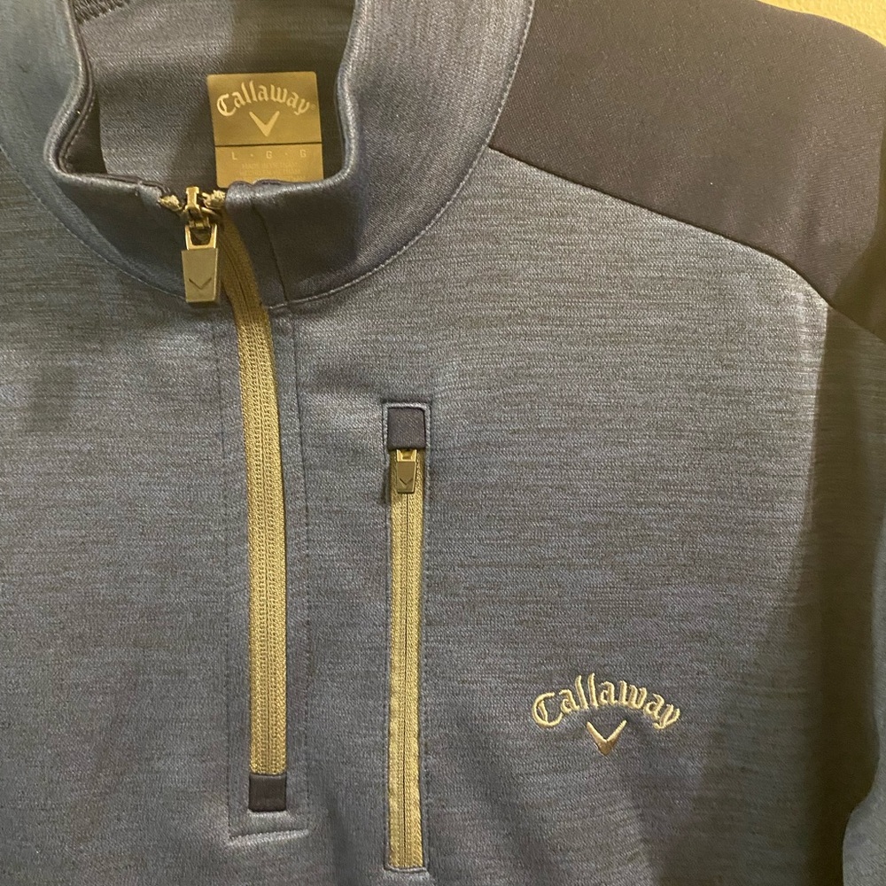 Mens Callaway Golf Royal Navy Blue 1/2 Zip Pullover Size Large - Picture 2 of 3